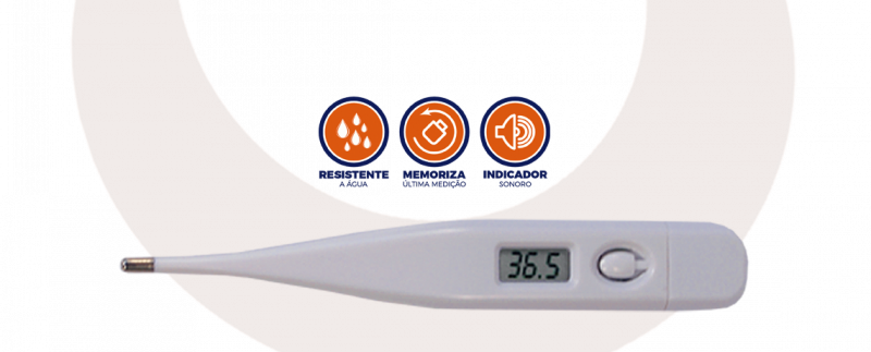 Termômetro Clínico Digital Branco TermoMed Incoterm | barra de detalhes