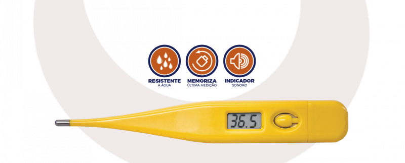 Termômetro Clínico Digital Amarelo TermoMed Incoterm | barra de detalhes