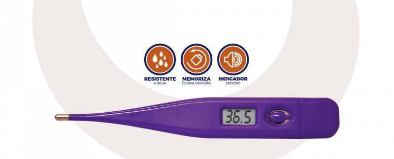 Termômetro Clínico Digital Lilás TermoMed Incoterm | barra de detalhes