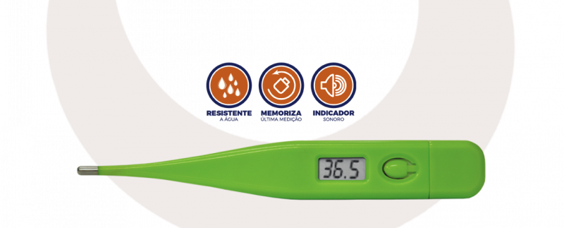 Termômetro Clínico Digital Verde TermoMed Incoterm | barra de detalhes